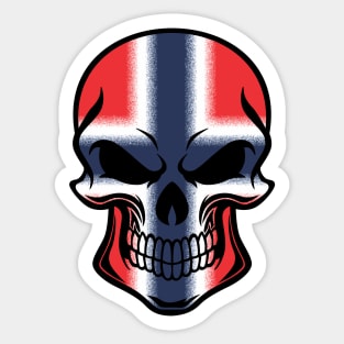 Flag of Norway on Skull Emblem Sticker